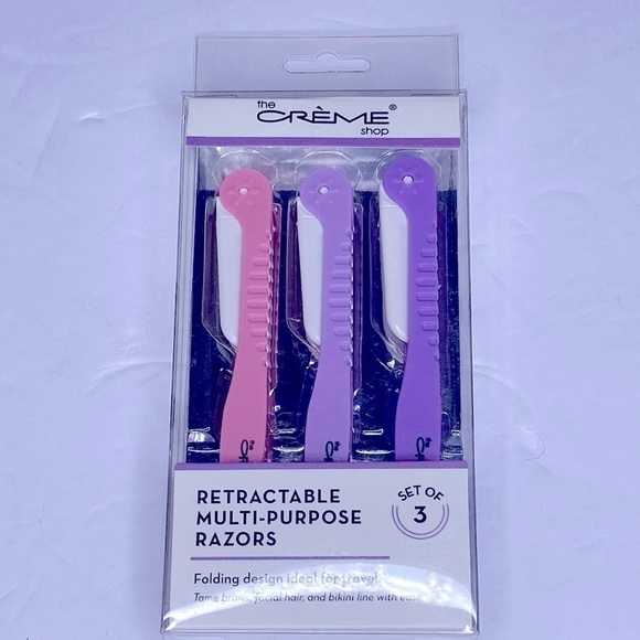 The Creme Shop Retractable Multi-Purpose Razors Set of 3 Foldable Design - Picture 4 of 5